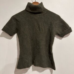 JEAN WORKS & CO Vintage Wool & Angora Green Short Sleeve Turtle Neck Size M